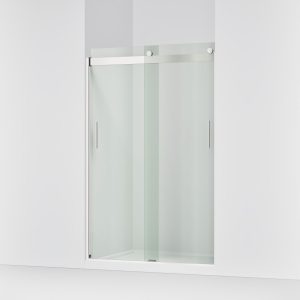 Levity Sliding shower door, 74" H x 43-5/8 - 47-5/8" W, with 1/4" thick Crystal Clear glass - K-706008-L-SH