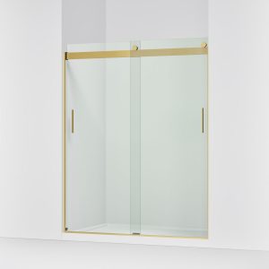 Levity Sliding shower door, 74" H x 56-5/8 - 59-5/8" W, with 1/4" thick Crystal Clear glass - K-706009-L-2MB