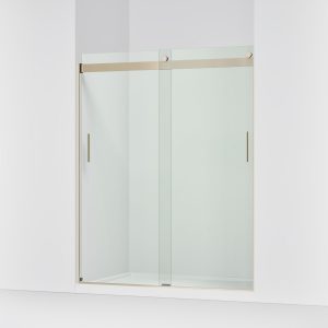Levity Sliding shower door, 74" H x 56-5/8 - 59-5/8" W, with 1/4" thick Crystal Clear glass - K-706009-L-ABV
