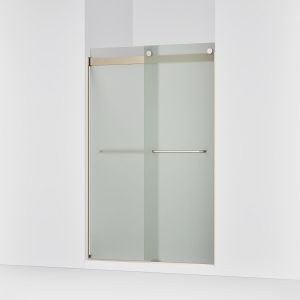 Levity Sliding shower door, 74" H x 44-5/8 - 47-5/8" W, with 1/4" thick Frosted glass - K-706014-D3-ABV