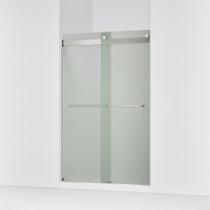 Levity Sliding shower door, 74" H x 44-5/8 - 47-5/8" W, with 1/4" thick Frosted glass - K-706014-D3-MX