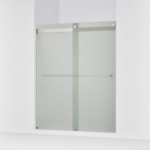 Levity Sliding shower door, 74" H x 56-5/8 - 59-5/8" W, with 1/4" thick Frosted glass - K-706015-D3-MX