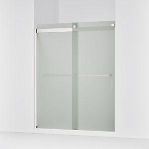 Levity Sliding shower door, 74" H x 56-5/8 - 59-5/8" W, with 1/4" thick Frosted glass - K-706015-D3-SH