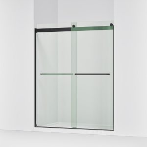 Levity 74" H sliding shower door with 1/4"-thick glass - K-706015-L-BL