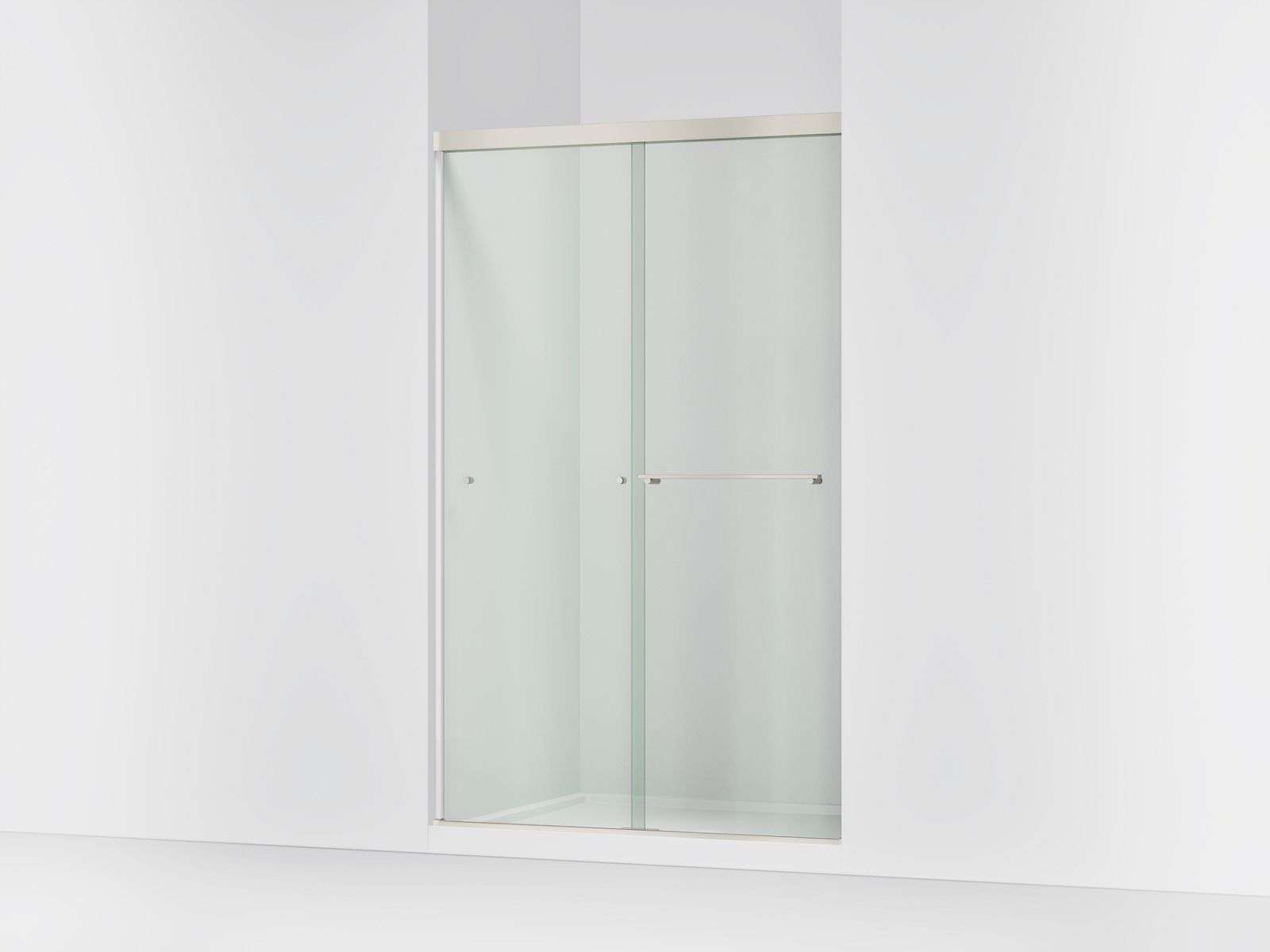 Revel Sliding shower door, 76" H x 44-5/8 - 47-5/8" W, with 5/16" thick Crystal Clear glass - K-707106-L-BNK