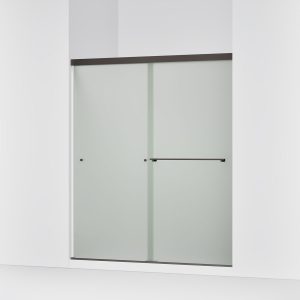 Revel Sliding shower door, 70" H x 56-5/8 - 59-5/8" W, with 1/4" thick Frosted glass - K-707200-D3-ABZ