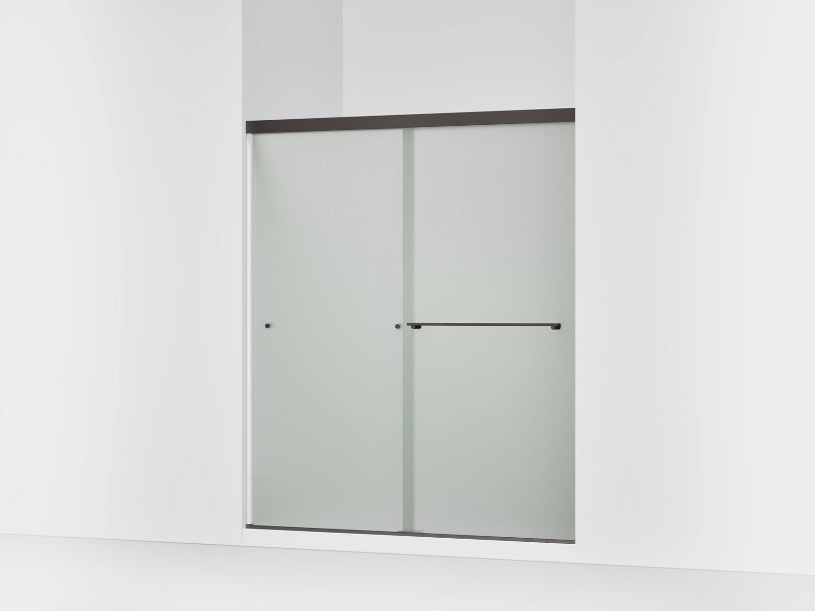 Revel Sliding shower door, 70" H x 56-5/8 - 59-5/8" W, with 1/4" thick Frosted glass - K-707200-D3-ABZ