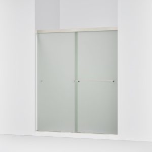 Revel Sliding shower door, 70" H x 56-5/8 - 59-5/8" W, with 1/4" thick Frosted glass - K-707200-D3-BNK