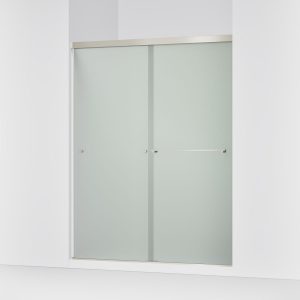 Revel Sliding shower door, 76" H x 56-5/8 - 59-5/8" W, with 5/16" thick Frosted glass - K-707206-D3-BNK
