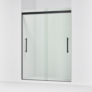 Pleat 79-1/16" H sliding shower door with 5/16"-thick glass - K-707600-8L-BL