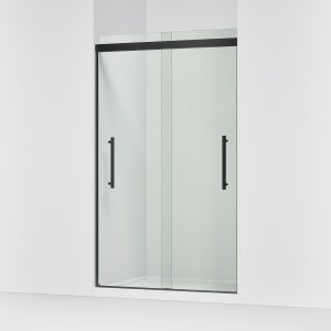Pleat Frameless sliding shower door, 79-1/16" H x 44-5/8 - 47-5/8" W, with 5/16" thick Crystal Clear glass - K-707601-8L-BL