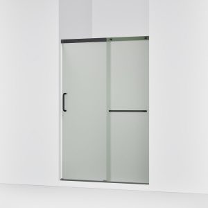 Elate Sliding shower door, 70-1/2" H x 50-1/4 - 53-5/8" W, with 1/4" thick Frosted glass - K-707607-6D3-BL