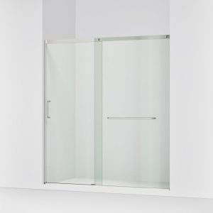 Elate Sliding shower door, 75-1/2" H x 68-1/4 - 71-5/8" W, with heavy 5/16" thick Crystal Clear glass - K-707617-8L-MX