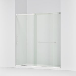 Elate Sliding shower door, 75-1/2" H x 68-1/4 - 71-5/8" W, with heavy 5/16" thick Crystal Clear glass - K-707617-8L-SH