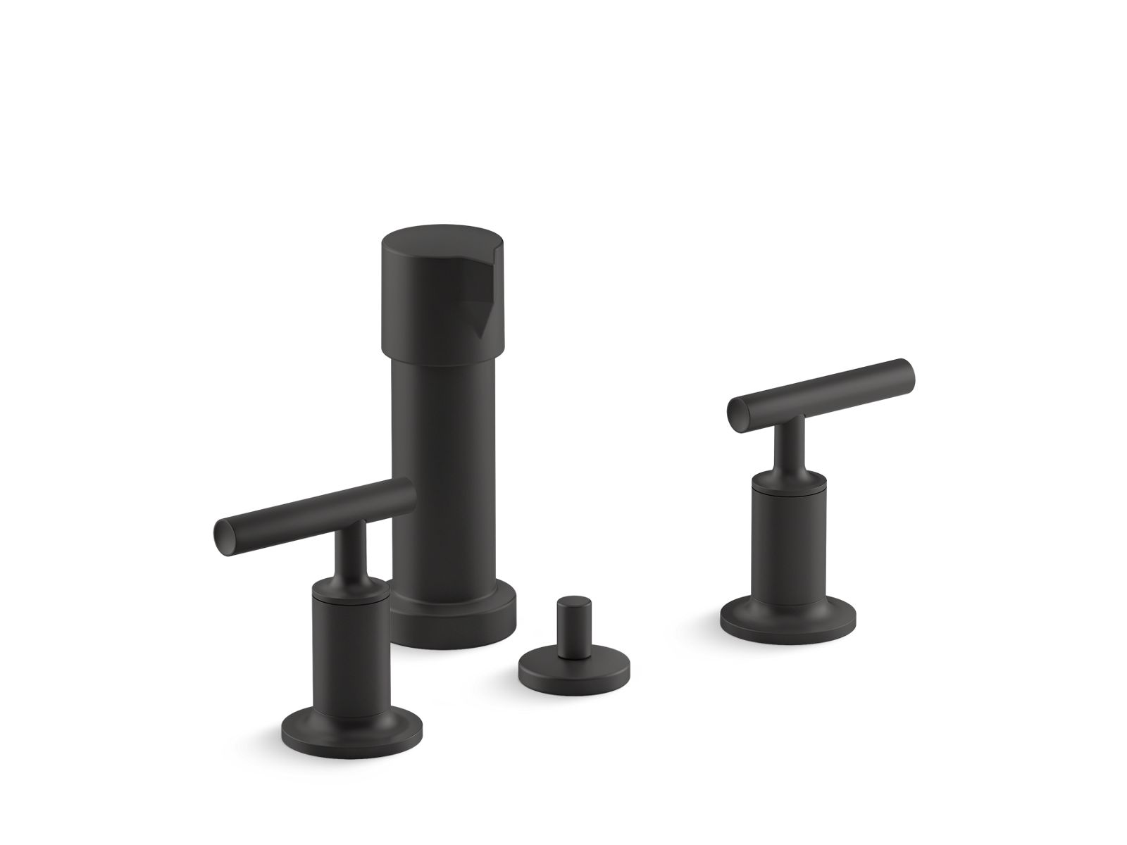 Purist Vertical spray bidet faucet with lever handles - K-14431-4-BL