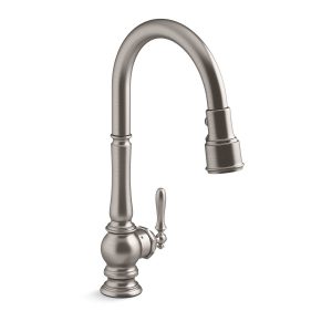 Artifacts Touchless pull-down kitchen sink faucet with KOHLER Konnect and three-function sprayhead - K-29709-WB-VS