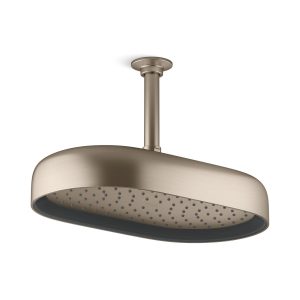 Statement Oblong 14" single-function rainhead, 2.5 gpm - K-26294-BV