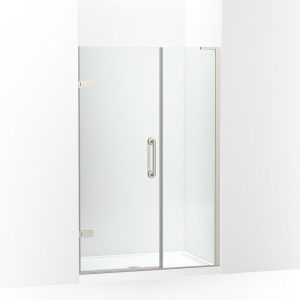 Components Frameless pivot shower door, 71-3/4" H x 45-1/4 - 46" W, with 3/8" thick Crystal Clear glass - K-27605-10L-BNK