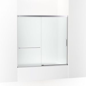 Elate Sliding bath door, 56-3/4" H x 56-1/4 - 59-5/8" W, with 1/4" thick Frosted glass - K-707609-6D3-SH