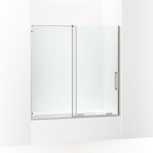 Echelon Sliding bath door, 58-1/4" H x 55-3/4 - 59-3/4" W, with 5/16" thick Crystal Clear glass - K-707623-8L-BNK