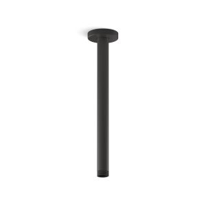 Statement 12" ceiling-mount single-function rainhead arm and flange - K-26321-BL