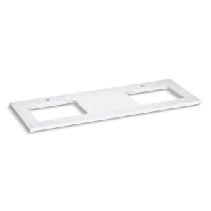 Silestone 61" quartz vanity top with two rectangular cutouts - K-28255-EST