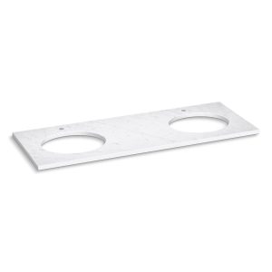 Silestone quartz 61" vanity top with double oval cutouts - K-28256-EST