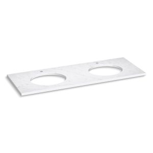 Silestone quartz 61" vanity top with double oval cutouts - K-28259-EST