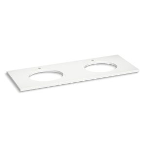 Silestone quartz 61" vanity top with double oval cutouts - K-28259-MMW
