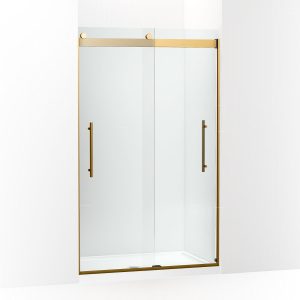 Levity Plus Frameless sliding shower door, 77-9/16" H x 44-5/8 - 47-5/8" W, with 5/16"-thick Crystal Clear glass - K-702421-L-2MB