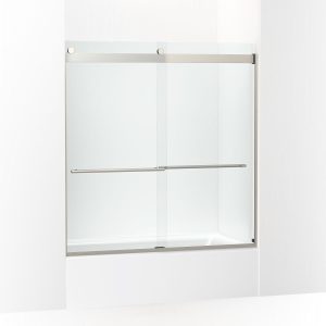 Levity Plus 61-9/16" H sliding bath door with 3/8"-thick glass - K-702426-L-BNK