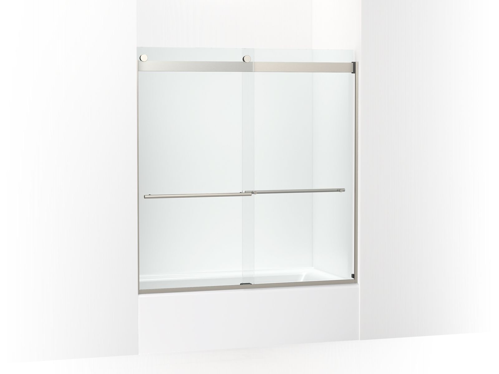 Levity Plus 61-9/16" H sliding bath door with 3/8"-thick glass - K-702426-L-BNK