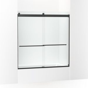Levity Plus 61-9/16" H sliding bath door with 3/8"-thick glass - K-702426-L-BL