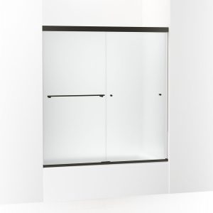 Revel Sliding bath door, 62" H x 56-5/8 - 59-5/8" W, with 5/16" thick Frosted glass - K-707002-D3-ABZ