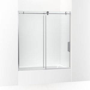 Composed 62" H sliding bath door with 3/8"-thick glass - K-701694-L-SHP