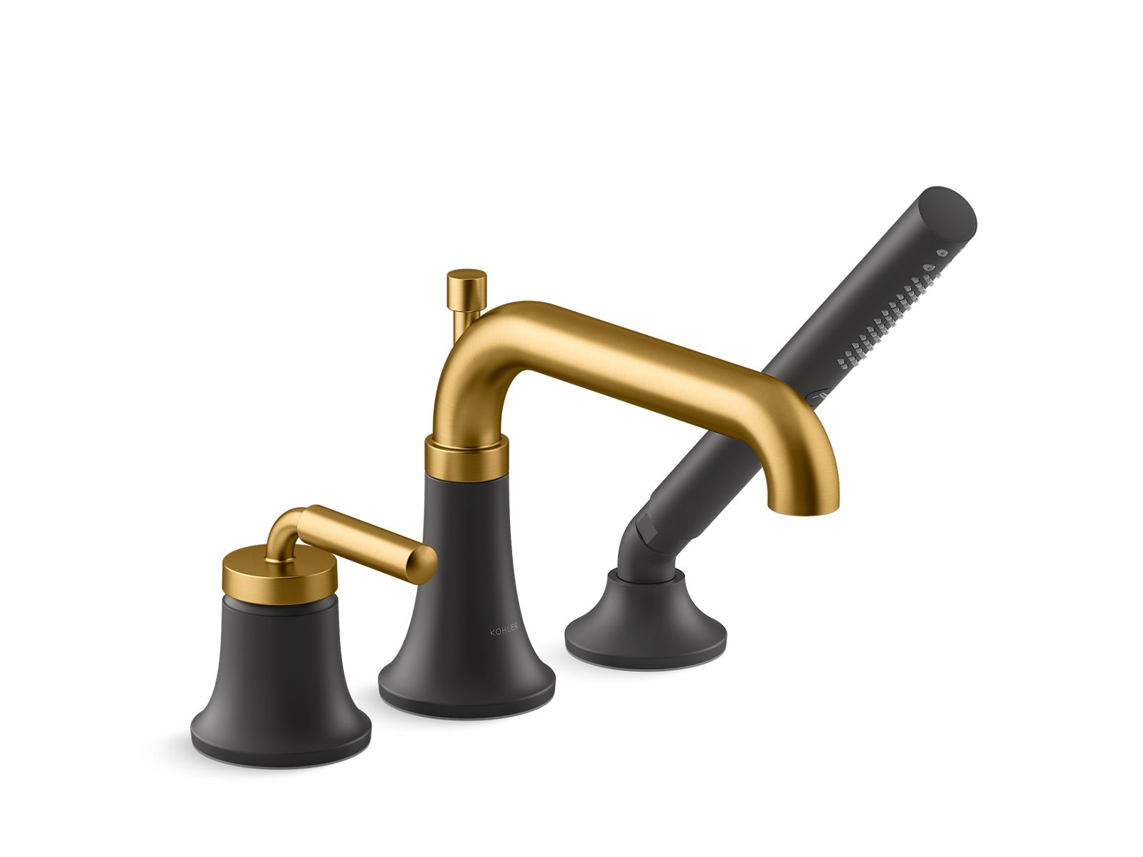 Tone Deck-mount bath faucet with handshower - K-26441-4-BMB