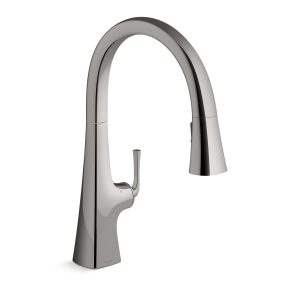 Graze Touchless pull-down kitchen sink faucet with KOHLER Konnect and three-function sprayhead - K-22068-WB-TT