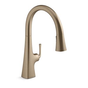 Graze Touchless pull-down kitchen sink faucet with KOHLER Konnect and three-function sprayhead - K-22068-WB-BV