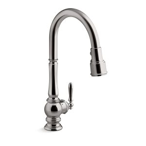 Artifacts Touchless pull-down kitchen sink faucet with KOHLER Konnect and three-function sprayhead - K-29709-WB-TT