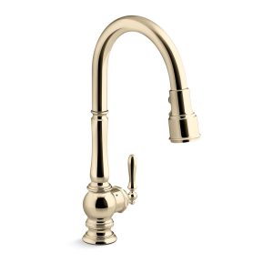 Artifacts Touchless pull-down kitchen sink faucet with KOHLER Konnect and three-function sprayhead - K-29709-WB-AF