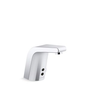 Sculpted Touchless single-hole lavatory faucet with Insight sensor technology and temperature mixer, DC-powered, less drain, 0.35 gpm - K-13460-SATA-CP