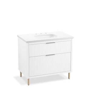 Spacity 36" wall-hung bathroom vanity cabinet with sink and quartz top - K-32171-ASB-0