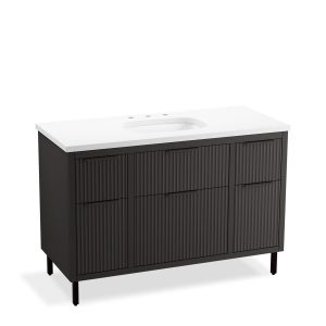 Spacity 48" wall-hung bathroom vanity cabinet with sink and quartz top - K-32172-ASB-DKS