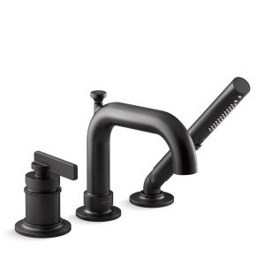 Castia by Studio McGee Deck-mount bath faucet with handshower - K-35913-4-BL