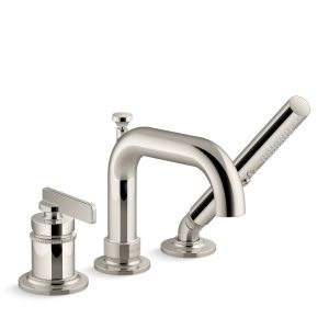 Castia by Studio McGee Deck-mount bath faucet with handshower - K-35913-4-SN
