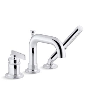 Castia by Studio McGee Deck-mount bath faucet with handshower - K-35913-4-CP