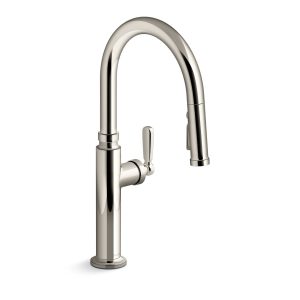 Edalyn by Studio McGee Pull-down kitchen sink faucet with three-function sprayhead - K-28358-SN