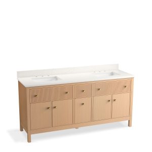 Malin by Studio McGee 72" bathroom vanity cabinet with sinks and quartz top - K-35023-SWK
