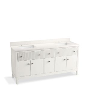 Malin by Studio McGee 72" bathroom vanity cabinet with sinks and quartz top - K-35023-0