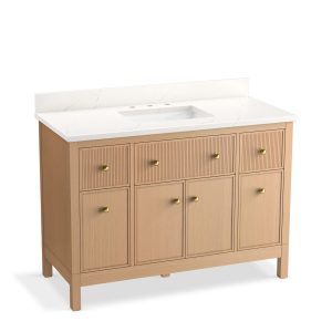 Malin by Studio McGee 48" bathroom vanity cabinet with sink and quartz top - K-35021-SWK